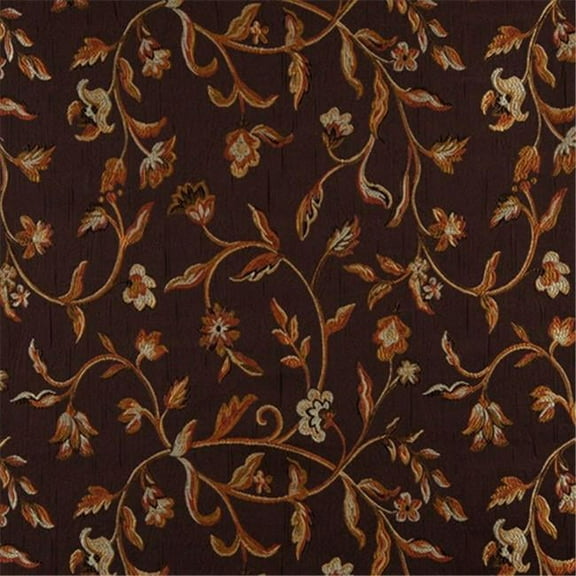 Designer Fabrics  54 in. Wide Brown- Gold- Persimmon And Ivory Embroidered- Floral Brocade- Upholstery And Window Treatments Fabric