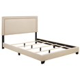 thumbnail image 3 of PRI Nailhead Upholstered King Bed in Cream White, 3 of 7