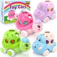 thumbnail image 1 of Juguetes de coche para bebés XFFFun, paquete de 4 unidades, Push N Go, de 6 a 18 meses, 1 of 9