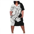 thumbnail image 2 of Robes pour Filles Grande Taille Robe pour Femmes Col en V Robes d'Été Décontractées avec Poches Manches Courtes en Solde, 2 of 5