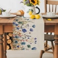 thumbnail image 5 of Table Runner Blue Flower Floral Leaves Table Decoration for Kitchen Dinning Branch Plant Nature Table Decoration for Indoor Outdoor Party Wedding Decor 13x72 Inch, 5 of 7