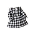 thumbnail image 3 of Toddler Baby Christmas Little Girls Plaid Dress Long Sleeve Ruffle Button Kids Princess Dress Skirt, 3 of 8