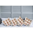 thumbnail image 6 of Ambesonne Cartoon Throw Pillow Cover 4 Pack, Teddy Bear Design, 18", Chocolate Cream, 6 of 6
