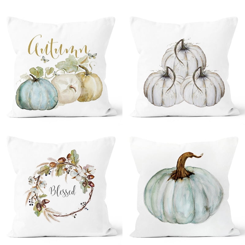 Autumn Throw Pillow Cover Decorations Pumpkin Cushion Couch Cover