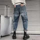 thumbnail image 4 of Pantalones vaqueros para hombre, pantalones cargo recortados, pantalones vaqueros para hombre, pantalones cónicos de gran tamaño, pantalones de invierno baratos, pierna ancha, moda coreana, tendencia, 4 of 5
