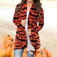 thumbnail image 5 of Hunpta Halloween Long Cardigans for Women, Bat Long Sleeve Cardigan for Women Halloween Bat Pattern Open Front Cardigan Lightweight Cardigans, Cardigan Sweaters for Women Z11 Orange, 5 of 5