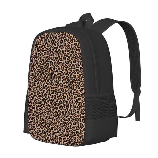 Easygdp Brown Leopard Mochila de Gran Capacidad Minimalista Ideal para Escuela, Viajes y Uso Diario