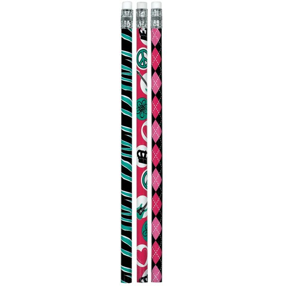 Rocker Princess Polka Dot Rock Star Pink Girls Kids Birthday Party Favor Pencils