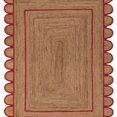 thumbnail image 3 of Scallop Pattern Jute Bohemian Area Rug (Pink, 9'x15'), 3 of 3
