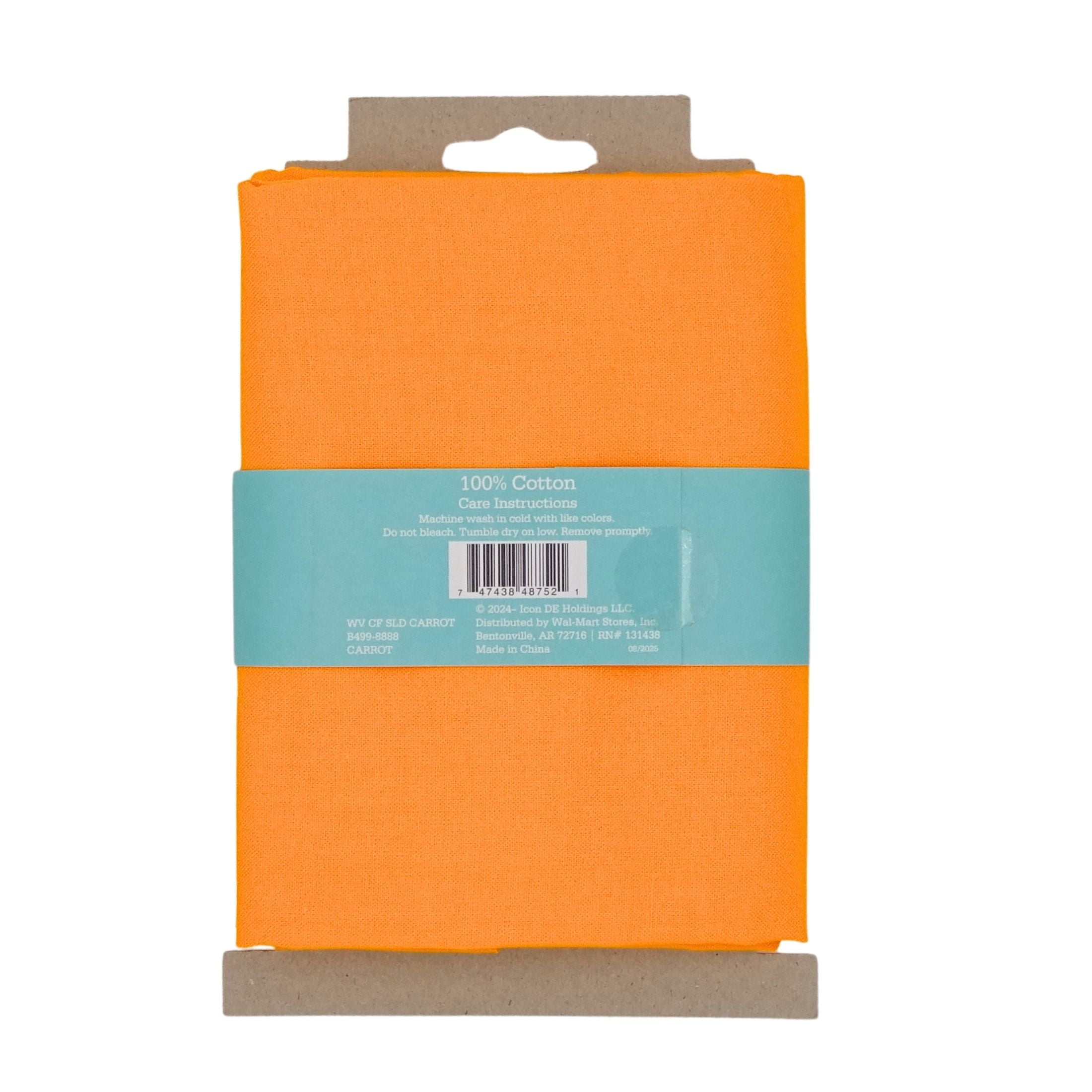 Waverly Inspirations 1 Yard Cut 100% Cotton Solid Fabric, Carrot, 44" Wide for Quilting & Sewing