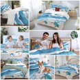 thumbnail image 6 of Blue Coastal Bedding 3 Piece Duvet Cover Set California King, Sea Turtle Summer Beach Waves Nautical Soft Microfiber Comforter Cover with Zipper Closure & Pillowcases, FadeResistant Quilt Cover, 6 of 9
