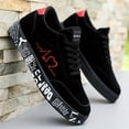 thumbnail image 3 of Men'S Low-Top Sneakers - All-Season Red - Lace-Up Closure, Cushioned Rubber Sole - Lightweight Sneakers for Skateboarding,Geometric Pattern, Breathable Fabric, Durable Construction, 3 of 9