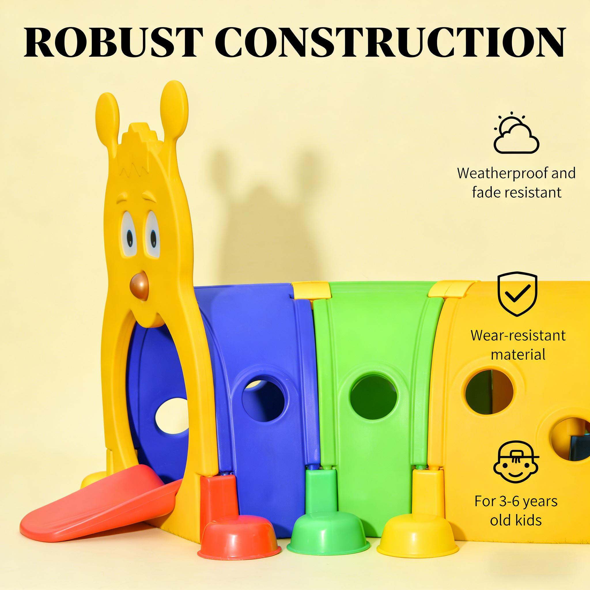 Baby Play Mat, Kids' Play Structure,Toddler Tunnel,Caterpillar Tunnel, Multicolor Soft Play Mat,Hdpe,Polypropylene Kids Foam Mats, Toys Soft Play