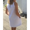 thumbnail image 3 of Wedding Guest Dresses for Women,Clearance Women's Summer Solid Color Style Fresh Solid Color Embroidered Lace Tank Top Round Neck Dress, 3 of 5