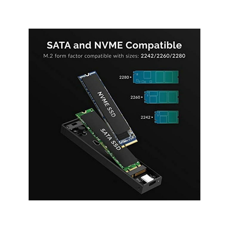 Sabrent USB 3.2 Type-C Tool-Free Enclosure for M.2 PCIe EC-SNVE