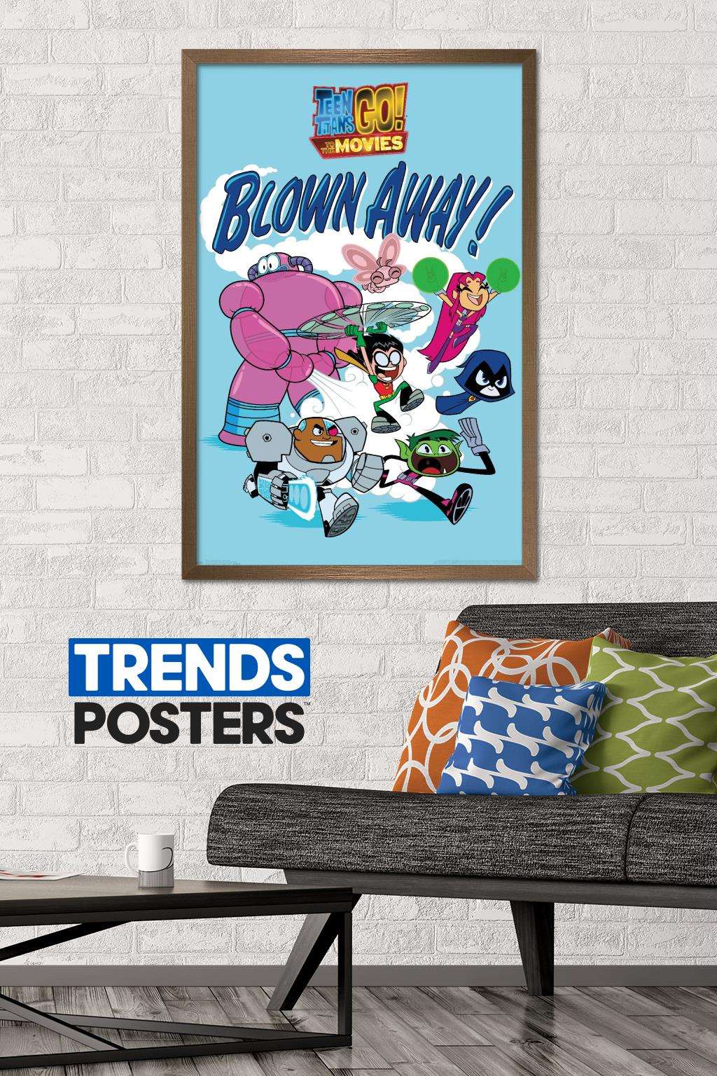 DC Comics Movie - Teen Titans Go! To The Movies - Blown Away Wall Poster, 22.375" x 34", Framed