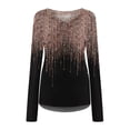 thumbnail image 4 of hoksml Tops For Women Casual Spring Women Long Sleeve Casual Loose Shirts Pullover Loose Tunic Tops Print V-Neck Blouse, 4 of 4