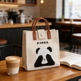 thumbnail image 1 of BAOPAI Cute Pandas Tote Bag With Soft Rubber Handles Versatile Daily Casual Shoulder Bag For Shopping Travel Work, 1 of 6