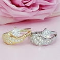 thumbnail image 4 of EIGTHTAIL Cubic Zirconic Angel Wing Shape Ring - Round Alloy Wedding Proposal Ring, 4 of 7