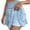 Light Blue, variant on Women's Solid Color Pleated Ruffle Skirt, Elastic Waist, Chafing - Resistant Design, High - Waist, for Casual & Everyday Wear, Multiple Sizes