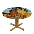 thumbnail image 3 of Acheng Pyramid Round Tablecloth for Picnic Dining Kitchen Farmhouse 100% Polyester Fiber Outdoor Fitted 42-46, 3 of 8