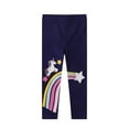 thumbnail image 3 of GYRATEDREAM 2 Pack Girls Toddlers' Leggings Fashion Stretch Pants Comfortable Bottoms Rainbow Horse Embroidery for 2-7T, 3 of 5
