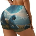thumbnail image 3 of Workout Shorts Women, Astronaut Contemplating Planet Biker Shorts for Women Running Gym Spandex Shorts Tummy Control, 3 of 8