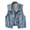 Blue, variant on Vintage Denim Vest for Women, Sleeveless Button-Front Jacket with Pockets