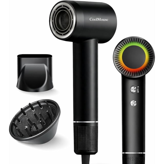 Secadora de Cabello 1500W Bluelander con Tecnología Iónica y Multiplicadora de Aire, 2 Velocidades y 4 Ajustes de Calor, Negro