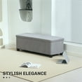 thumbnail image 4 of HOMCOM Banc Ottoman de Rangement de 44 Pouces avec Couvercle, Pattes, Repose-Pieds, Gris, 4 of 10