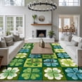 thumbnail image 3 of Large Area Rugs for Living Room Bedroom, St. Patrick's Day 8'x10' Rug Washable Carpet Runner Indoor Outdoor, Green Blue Lucky Shamrocks Rustic Leaves Non Slip Floor Mats Rug for Kitchen, Patio, 3 of 8