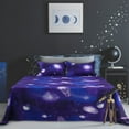 thumbnail image 3 of PiccoCasa Deep Pocket 4 Piece Galaxy Bed Sheets Set, Soft Polyester Queen Sheets, Purple, 3 of 7