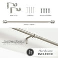 thumbnail image 6 of Kenney® Kendall 5/8" Standard Decorative Window Curtain Rod, 48-86", Brushed Nickel, 6 of 12