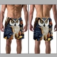 thumbnail image 3 of luoweisi Men's Beach Shorts Quick Dry Swim Trunks with Mesh Lining Cartoon Owl S, 3 of 5