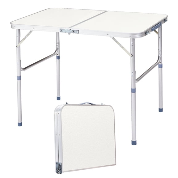 Alvantor Portable Aluminum Alloy Folding Camping Picnic Table, White, 3FT