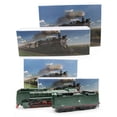 thumbnail image 4 of Biplut 2Pcs 1/87 Retro Steam Train Locomotive Carriage Pull Back Music LED Kids Toy, 4 of 13