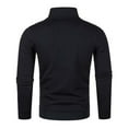 thumbnail image 2 of SHTXOZHI Mens Quarter-Zip Pullover Sweaters Casual Mock Neck Long Sleeve Knitted Sweaters, 2 of 5