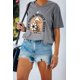 thumbnail image 2 of ABPHQTO Camiseta gris informal con estampado de letras y plantas para mujer, 2 of 5