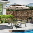 thumbnail image 2 of Gymax 10 FT Solar Patio Umbrella w/ 32 LED Lights 3-Tier Vented Top Tilt Adjustment Beige, 2 of 10