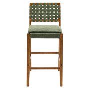 Christopher Knight Home Rustic PU Upholstered Barstools, Rivet Accents, Solid Wood Frame, Green, Set of 2