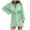 Green, variant on Satin Covered Nights Romper Dress for Women Long Sleeve Button Down Collared Empire Waist Shirt Dress