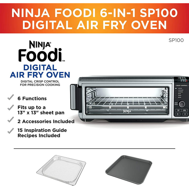 Ninja SP100 Digital Air Fry Countertop Oven with 8-In-1 Functionality, Flip  up