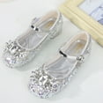 thumbnail image 2 of NOKIO Girls Dress Shoes Low Heel Princess Flats Mary Jane Flower Wedding Party Glitter Shoes for Kids Toddler Girls Casual Shoes Dance Shoes Round Toe Buckle Dress Shoes, 2 of 4