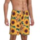 thumbnail image 2 of Balery Bohemian Sunflower Pantalones cortos de pijama de punto de algodón para hombre con cinturilla y bolsillos-XX-Large, 2 of 6