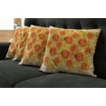 thumbnail image 5 of Ambesonne Orange Throw Pillow Cover 4 Pack, Grunge Rose Floral Art, 16", Orange Tan, 5 of 5