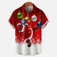 thumbnail image 2 of IROINNID Christmas Button Up Shirt for Men Funny Print Hawaiian Shirt Xmas Holiday Vacation Gift Button Tops,Red, 2 of 5