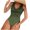 Olive Green, variant on WREESH Womens One Piece Swimsuits Fashion Solid Color Antistripe Slim High Waist Bikini Swimsuit Sleeveless Bathing Suits Black