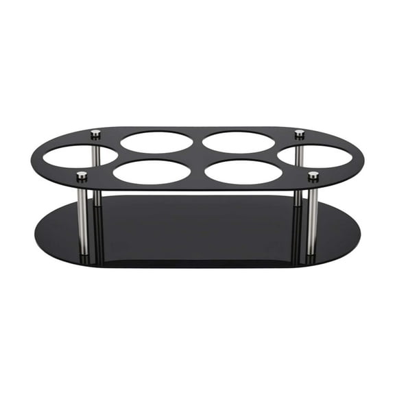 Dualoai Water Bottle Organizer Cup Holder 6 Slots Cup Accessories Tumbler Holder Organizer Storage Rack for 20 30 40oz Tabletop Shelf Black