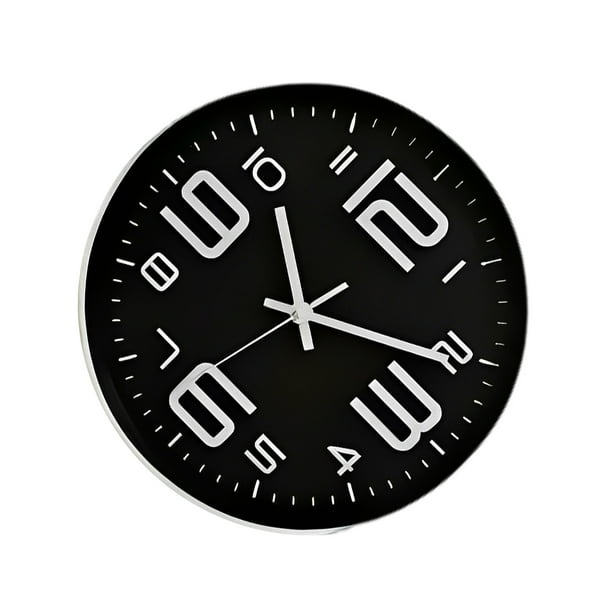Reloj de pared Billuyoard 12 pulgadas decorativo moderno silencioso negro