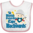 thumbnail image 3 of Inktastic Ye Mortals Putteth Mine Cape on Backwards&reg; Boys or Girls Baby Bib, 3 of 4